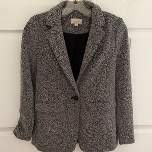 LOFT Women's Textured Black and White Sweater Jacket